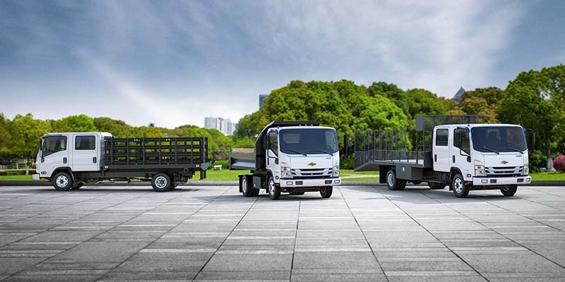 Three 2024 Chevrolet Low Cab Forward Trucks
